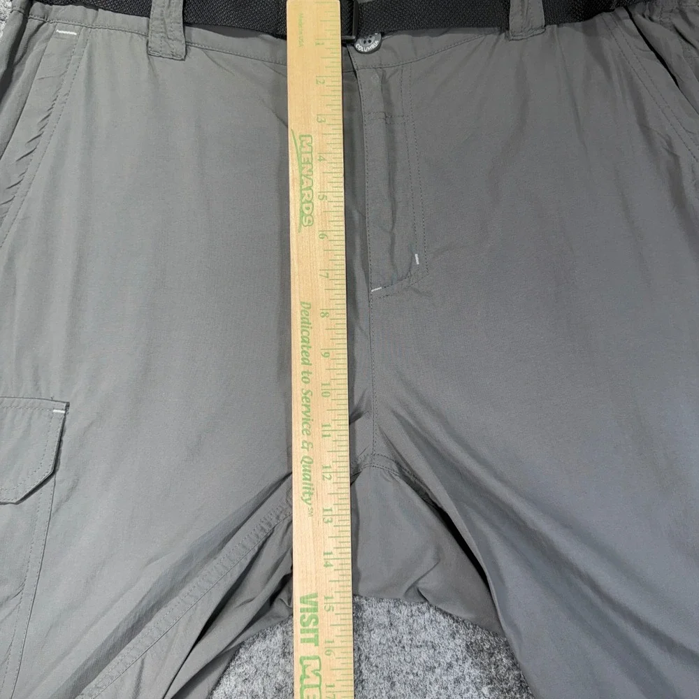 Columbia Cargo Shorts Mens Large Grey Nylon Hiking Outdoor Belted 11 Inseam